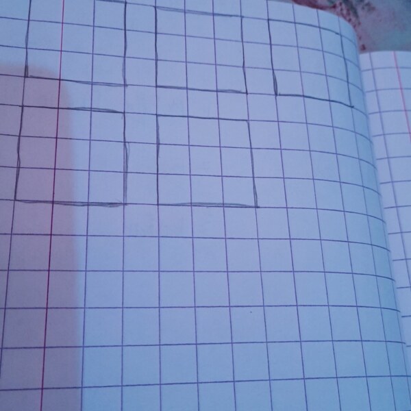 Draw 5 squares on a piece of paper.