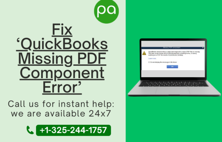 How to fix quickbooks missing pdf component error? Contact- +1-325-244-1757