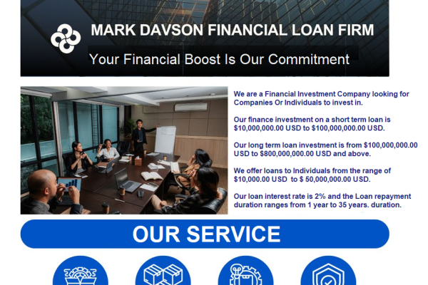 I get a loan of $150,000 from MARK DAVSON FINANCIAL LOAN FIRM to start a new business and expand my other business +447300935913.