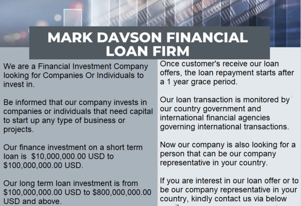 Tailored Financing Solutions for Your Projects with Mark Davson Financial Loan Firm.